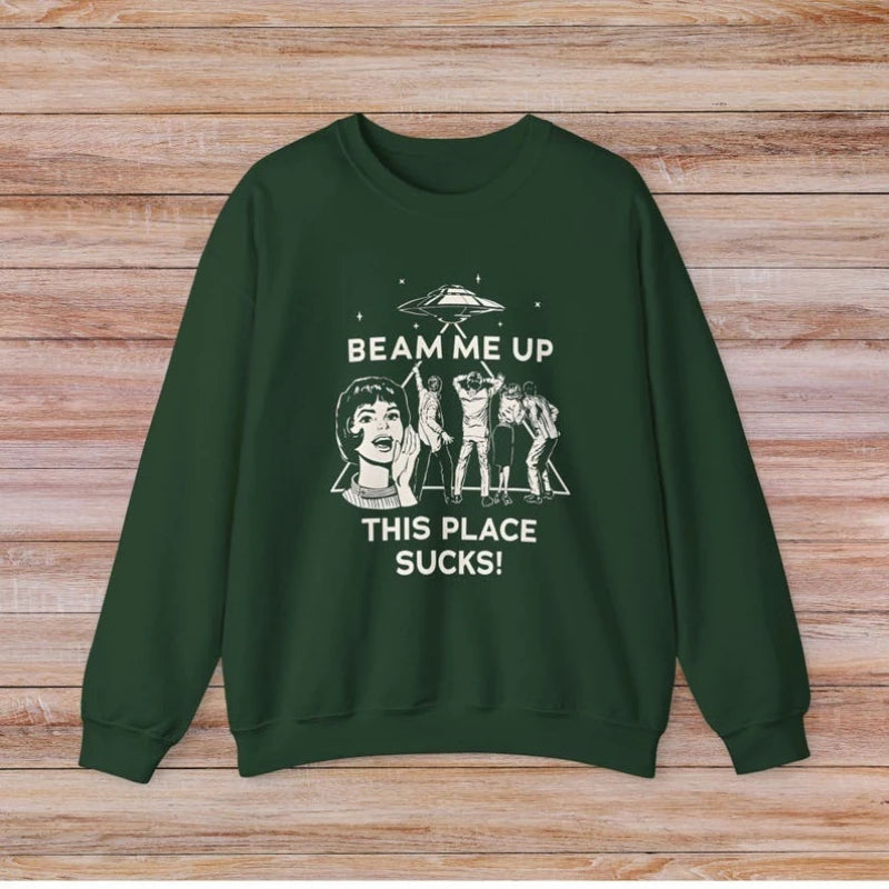 UFO Alien Retro Graphic Hoodie Sweatshirt