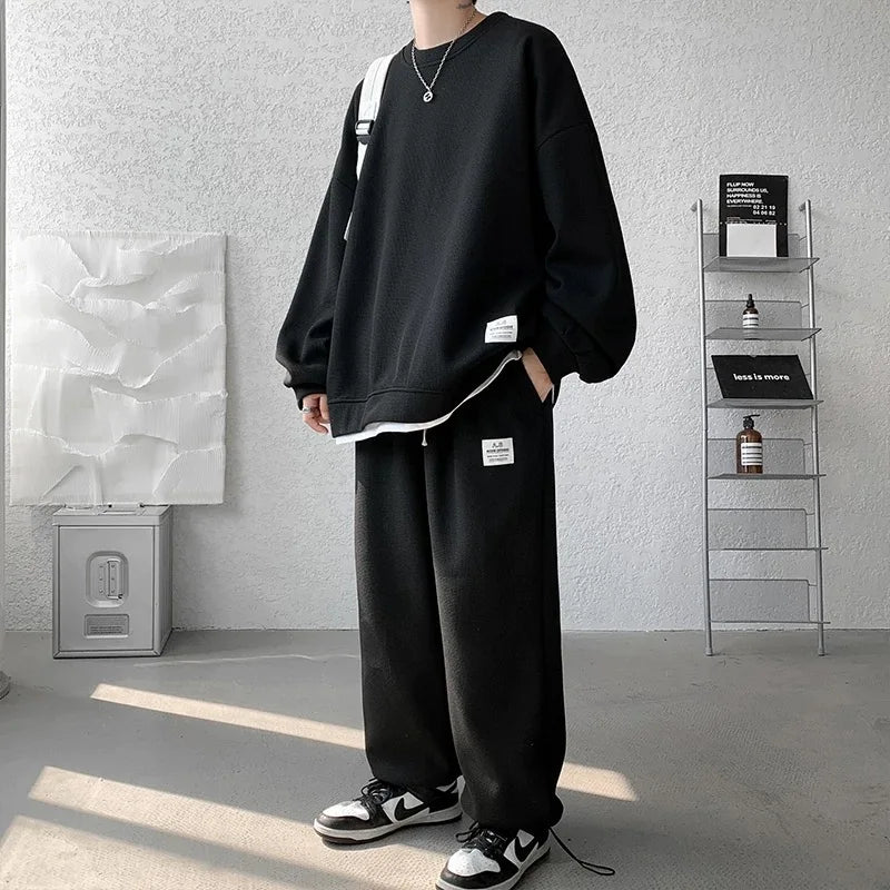 Men's Waffle T-Shirt & Shorts Set (Up to 5XL)
