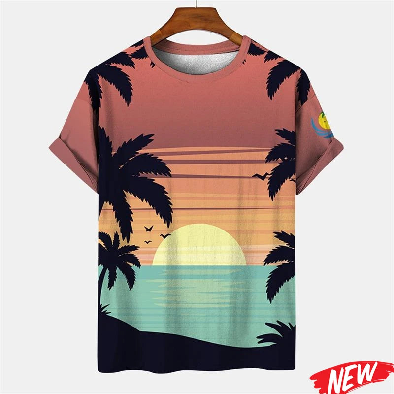 Men's Palm Tree Hawaiian Graphic T-Shirt