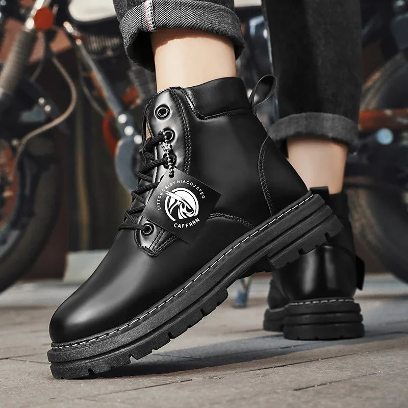 Men's Lace-Up High-Top Ankle Boots