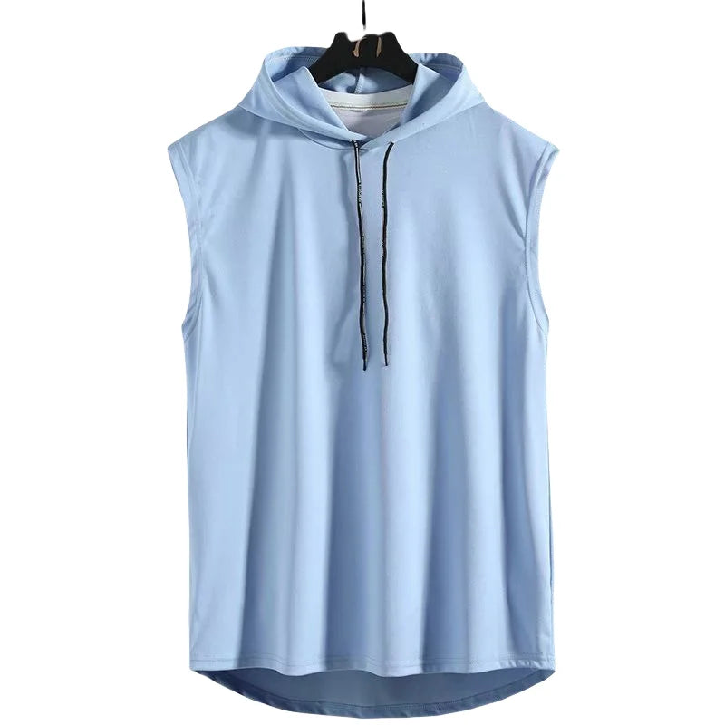 Men's Sleeveless Hooded Gym Vest