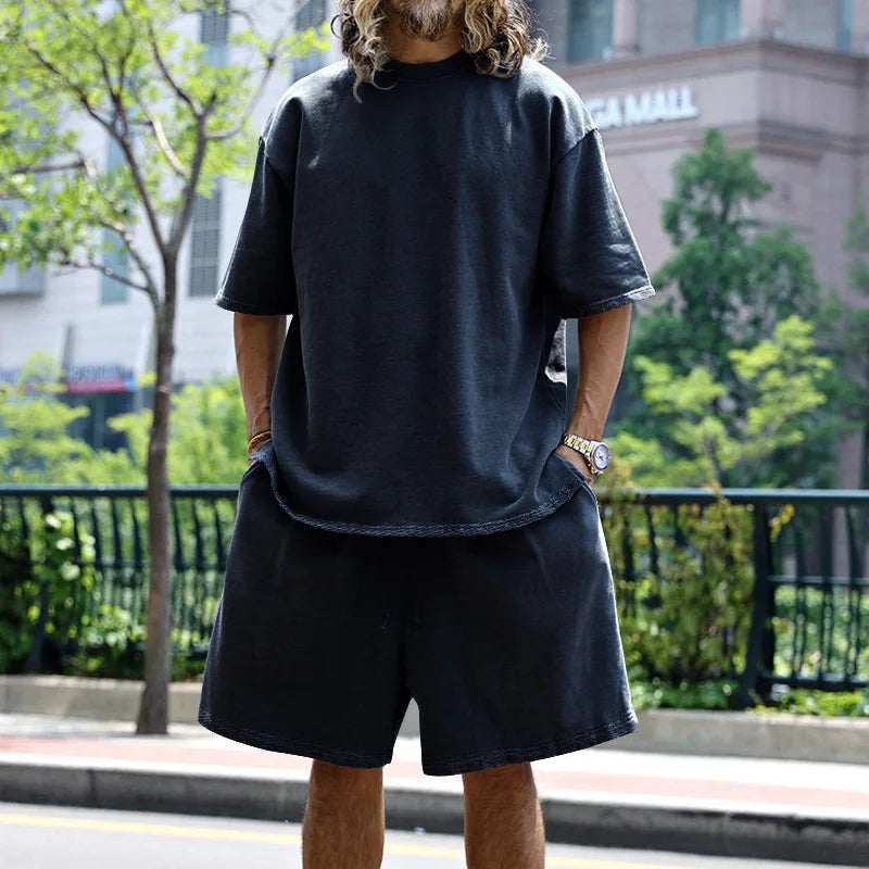 Men's Oversized Casual Sports T-Shirt & Shorts Set