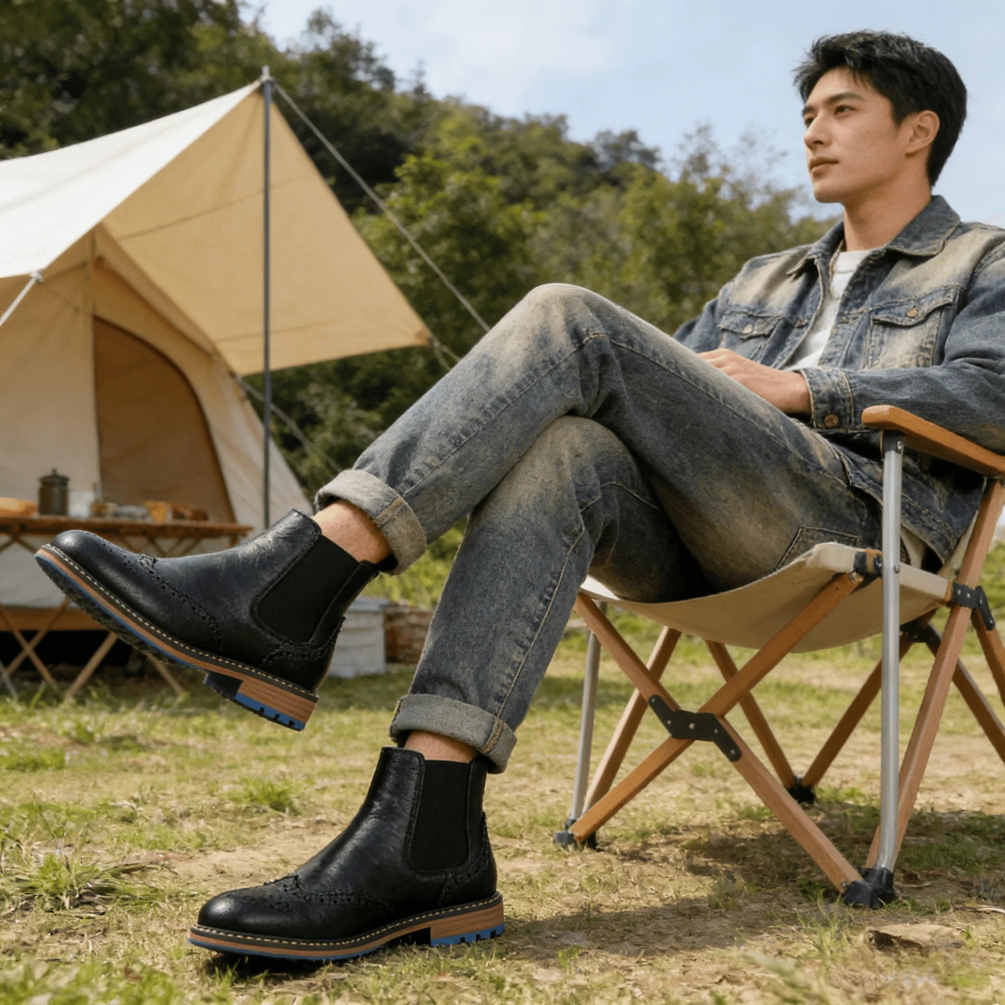 Men's Retro Leather Chelsea Boots