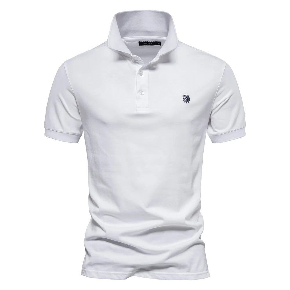 New Alopeson 100% Cotton Embroidery Polo Shirt