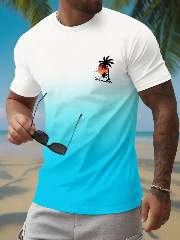 Men's Hawaiian 3D Print Beach T-Shirt