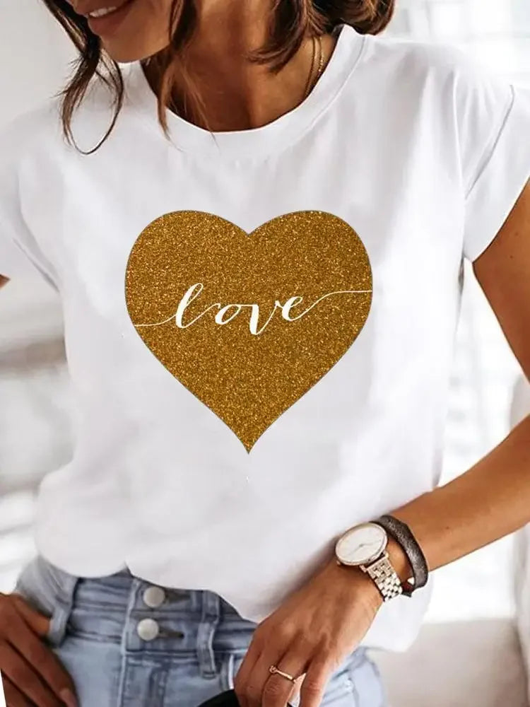 Women's Love Print Casual T-Shirt