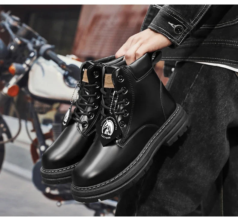Men's Lace-Up High-Top Ankle Boots