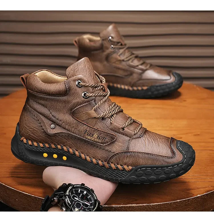 Men's Retro Lace-Up Casual Boots