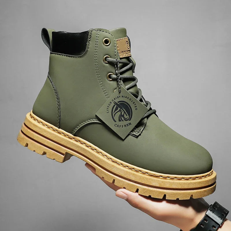 Men's Lace-Up High-Top Ankle Boots