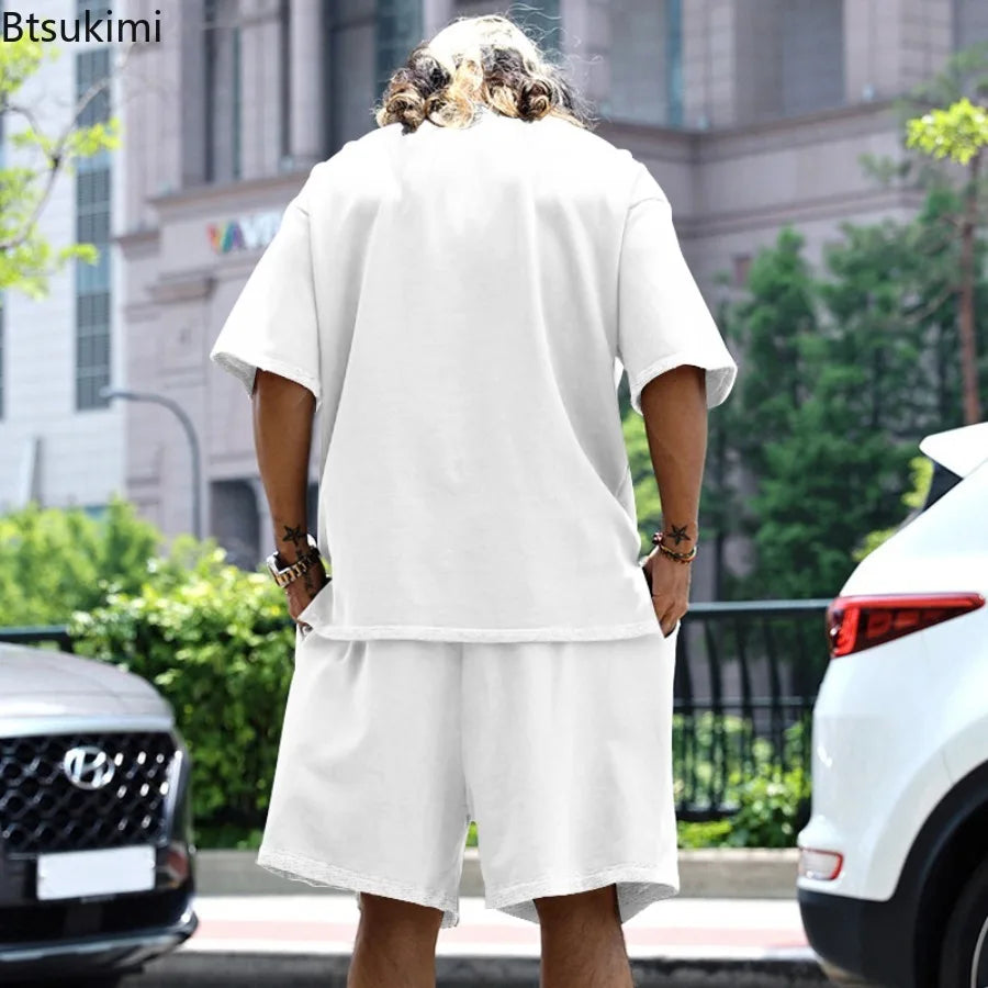 Men's Oversized Casual Sports T-Shirt & Shorts Set