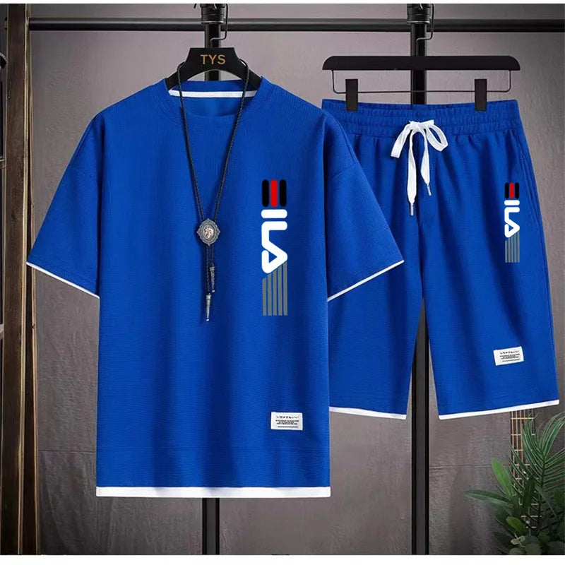 Men's Hooded T-Shirt & Shorts Casual Set