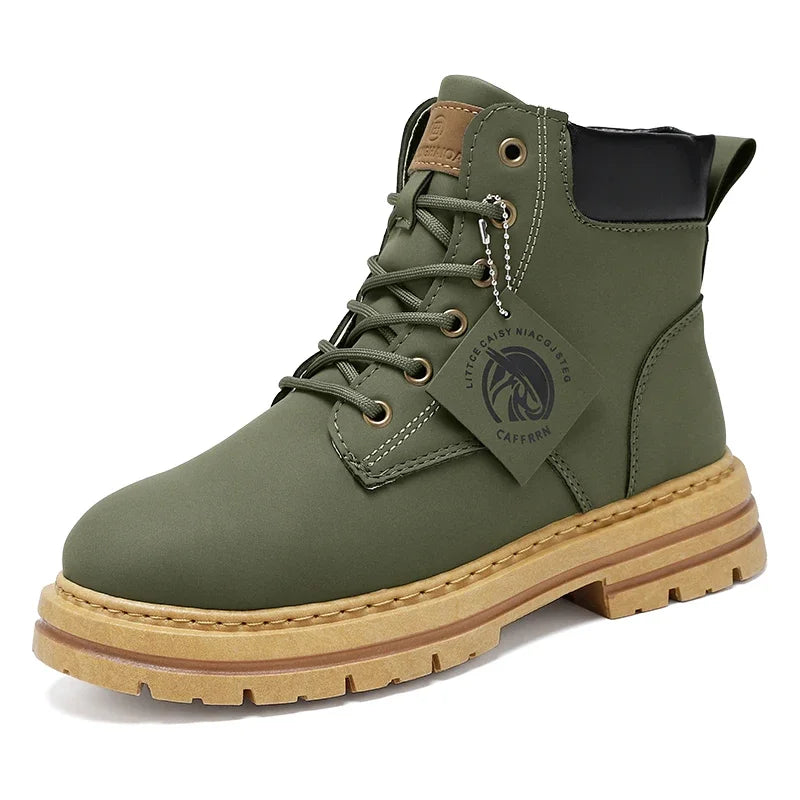 Men's Lace-Up High-Top Ankle Boots