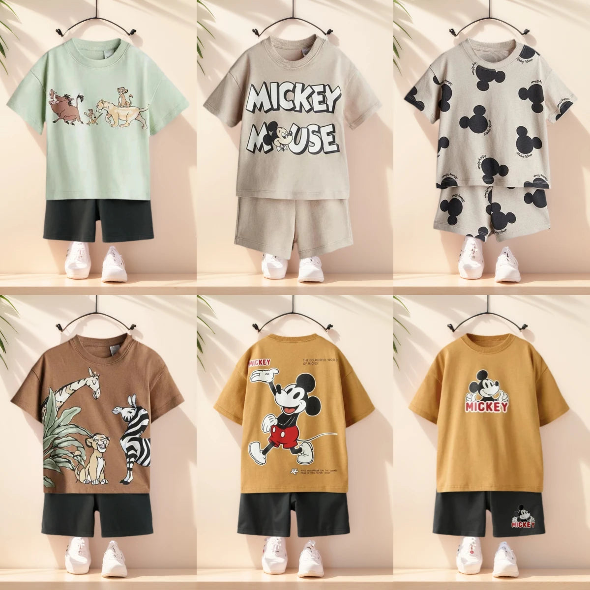 Boys' Cartoon Print T-Shirt & Shorts Set