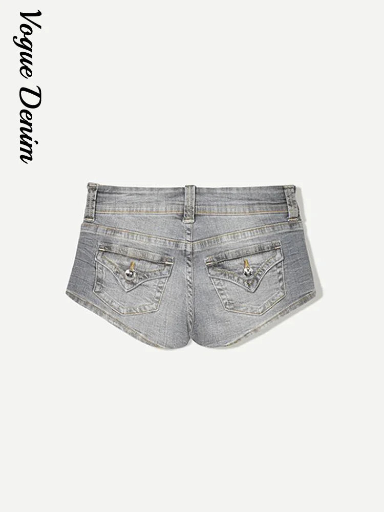 Women's Low-Waist Denim Mini Shorts