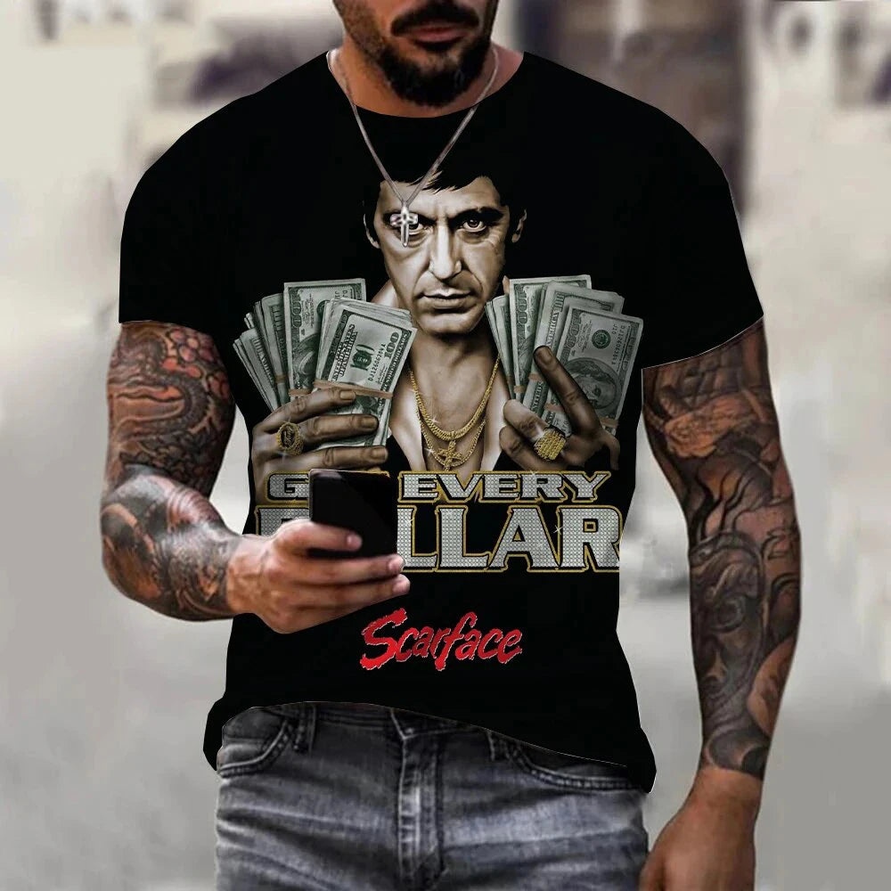 Men's Scarface 3D Print Quick-Dry T-Shirt