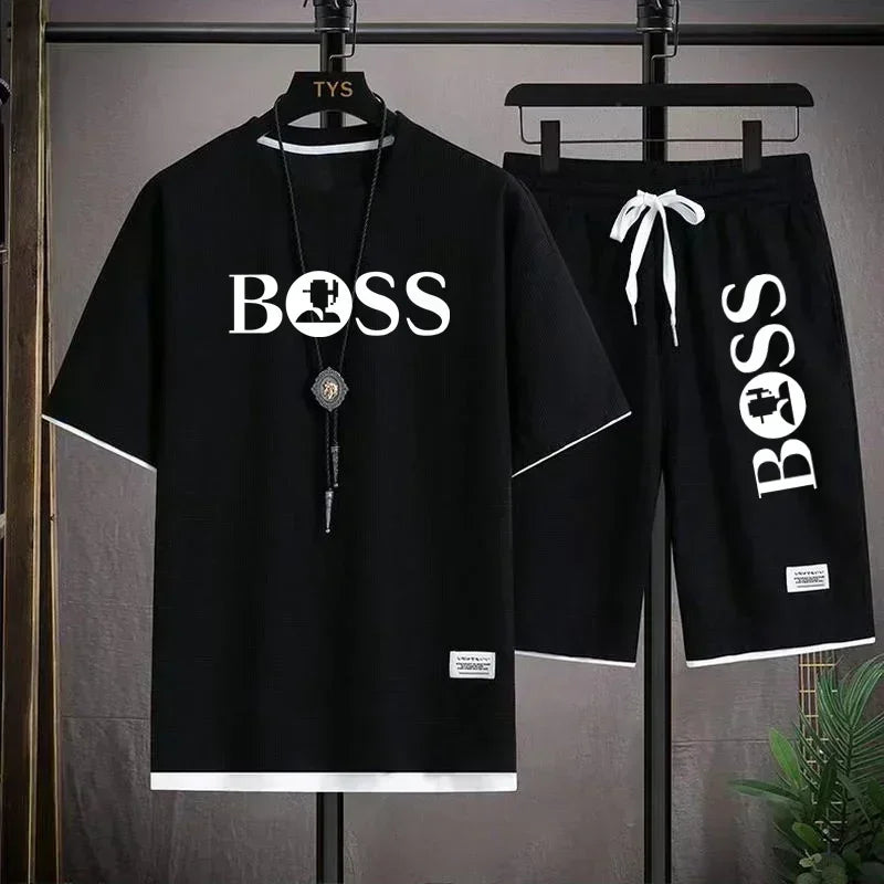 Men's Breathable T-Shirt & Shorts Sports Set
