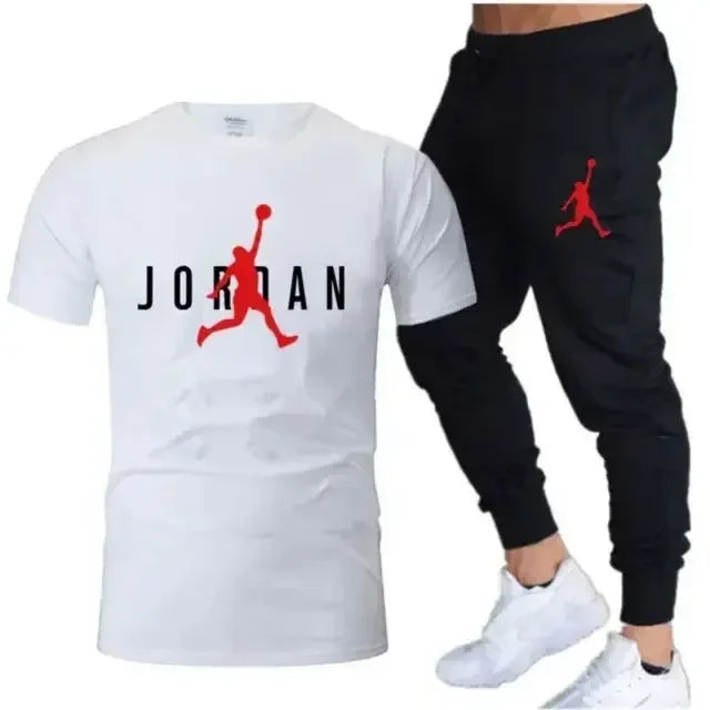 Men's Printed Leisure T-Shirt & Shorts Set