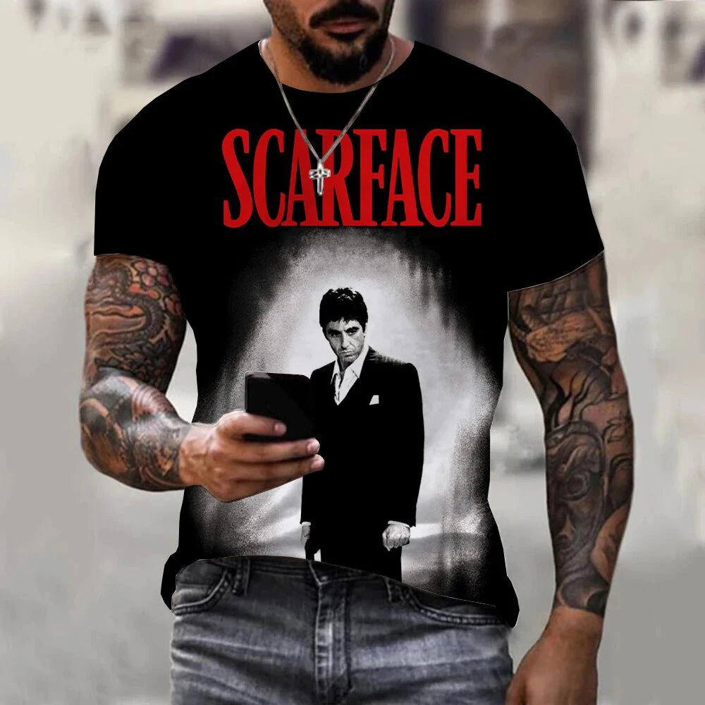 Men's Scarface 3D Print Quick-Dry T-Shirt