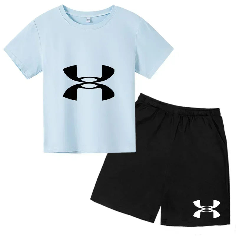 Boys' 3D Print T-Shirt & Shorts Sports Set