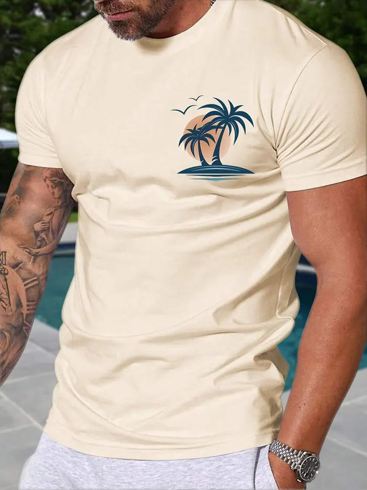 Men's Hawaiian 3D Print Beach T-Shirt