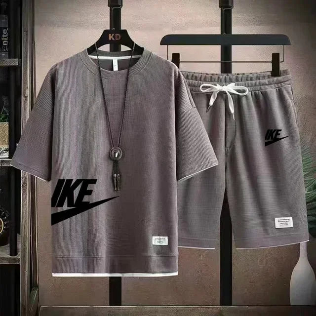 Men's Casual Printed T-Shirt & Shorts Set