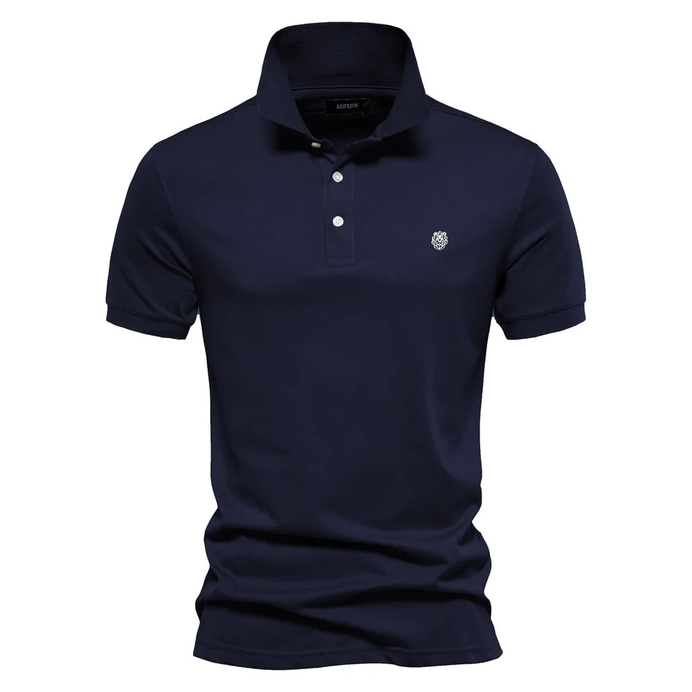 New Alopeson 100% Cotton Embroidery Polo Shirt