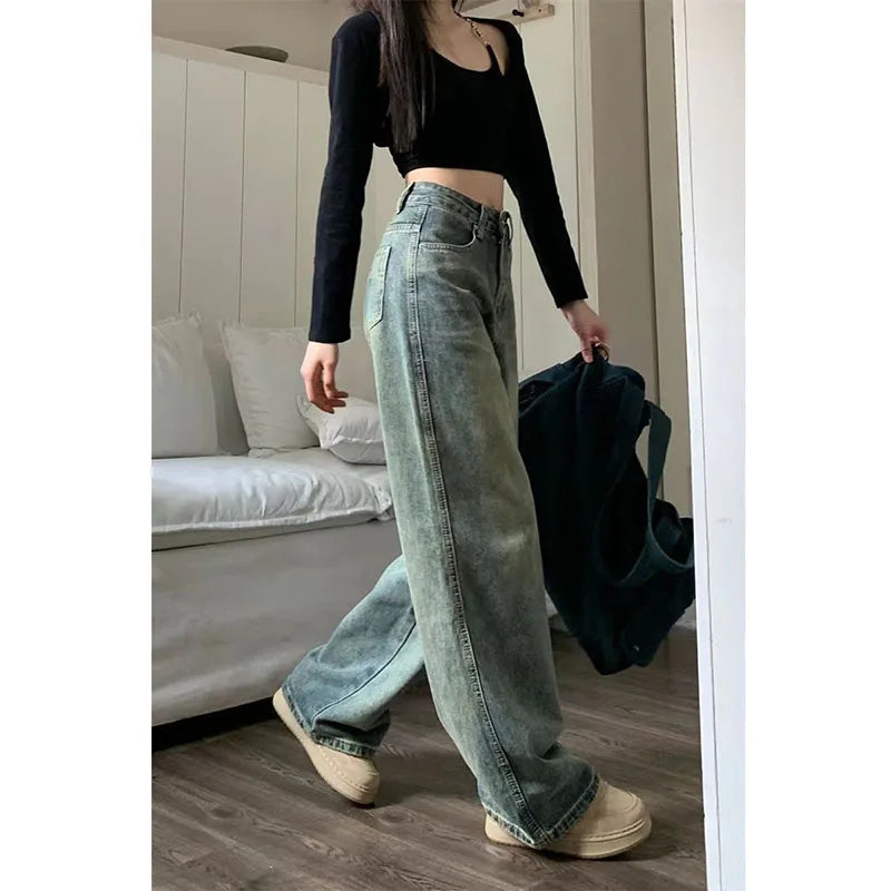 Women's Y2K High-Waist Baggy Wide-Leg Jeans