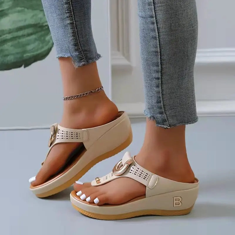 Women's Platform Wedge Flip-Flop Sandals