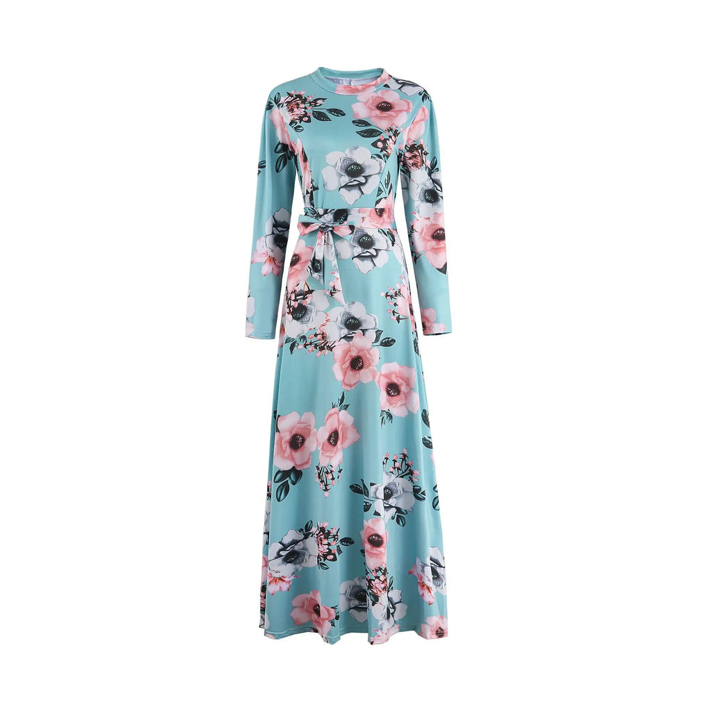 Women's Boho Floral A-Line Swing Maxi Dress