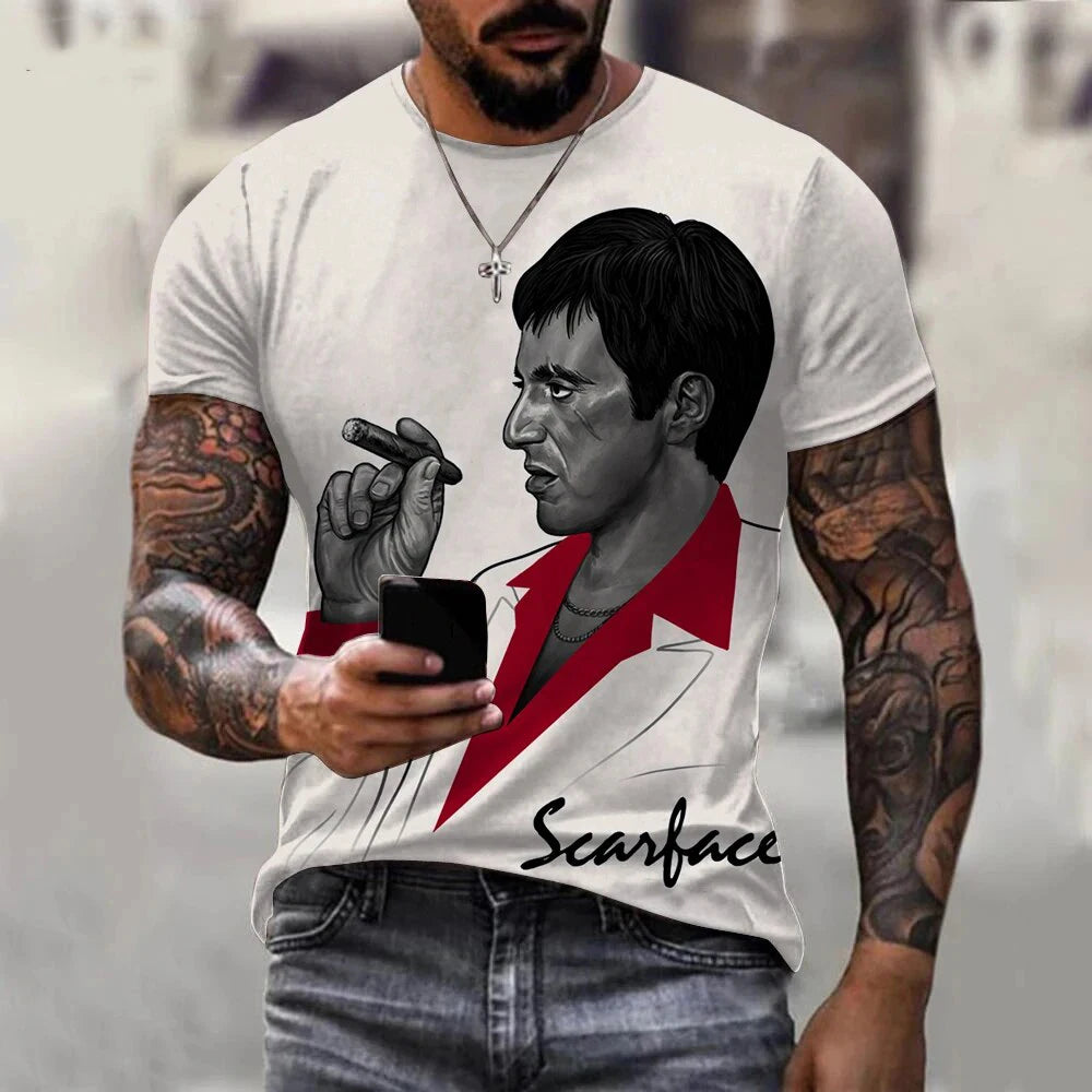 Men's Scarface 3D Print Quick-Dry T-Shirt