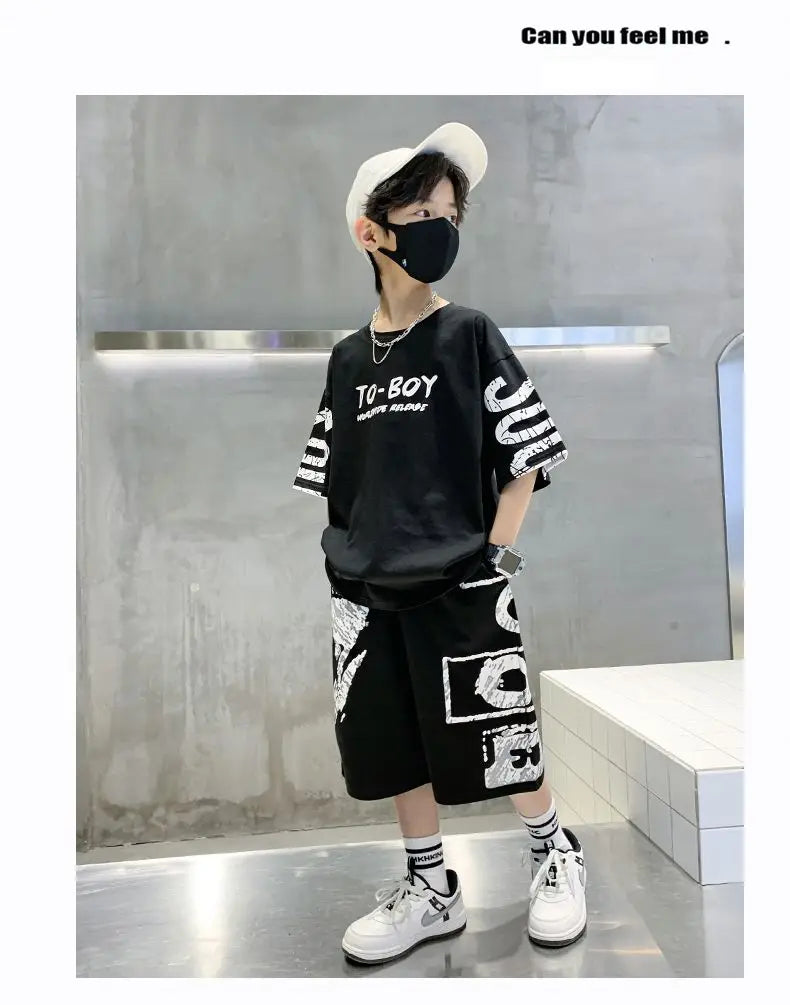 Boys' Hip-Hop T-Shirt & Pants Sports Set