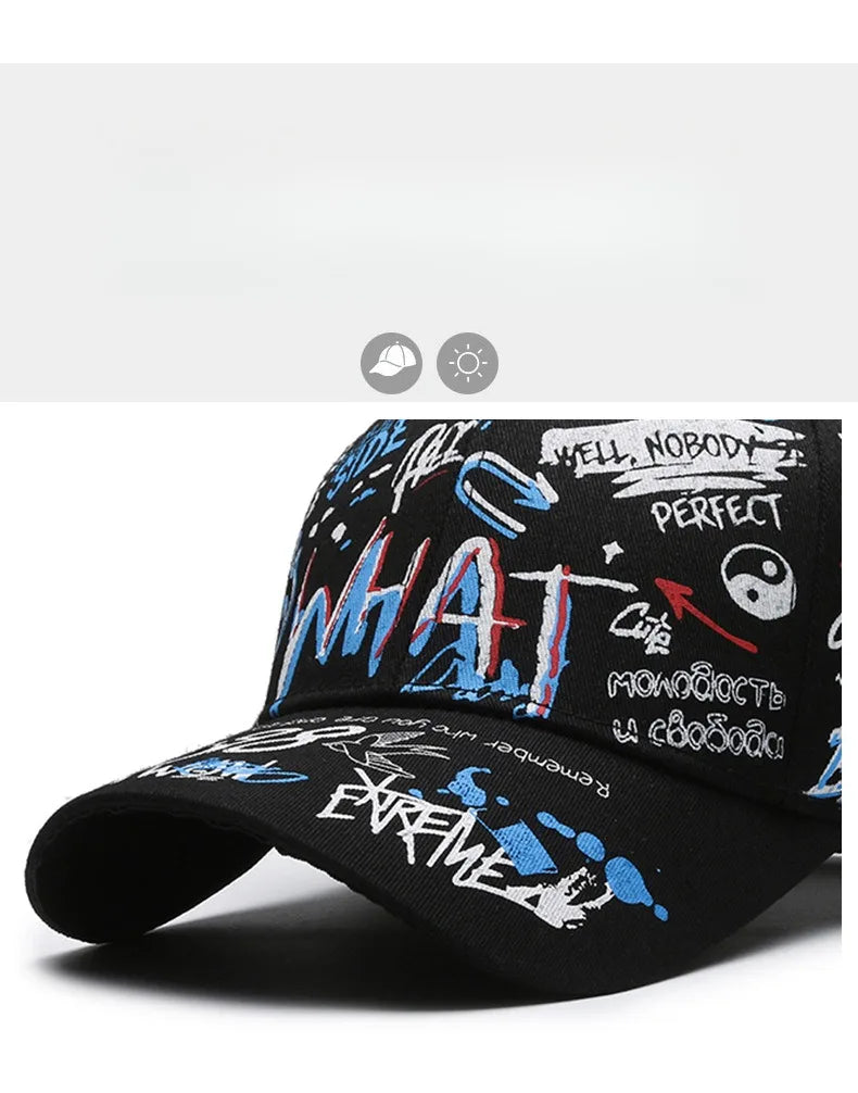 Graffiti Print Snapback Baseball Cap