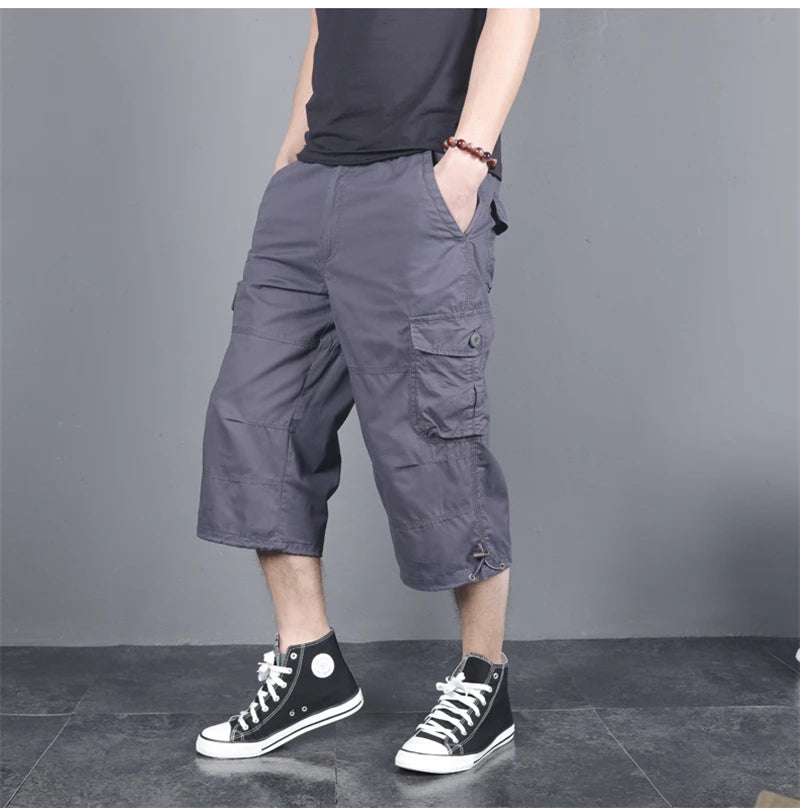 DOUSE Men's Multi-Pocket Cargo Shorts – Military Tactical Cotton Capri Pants