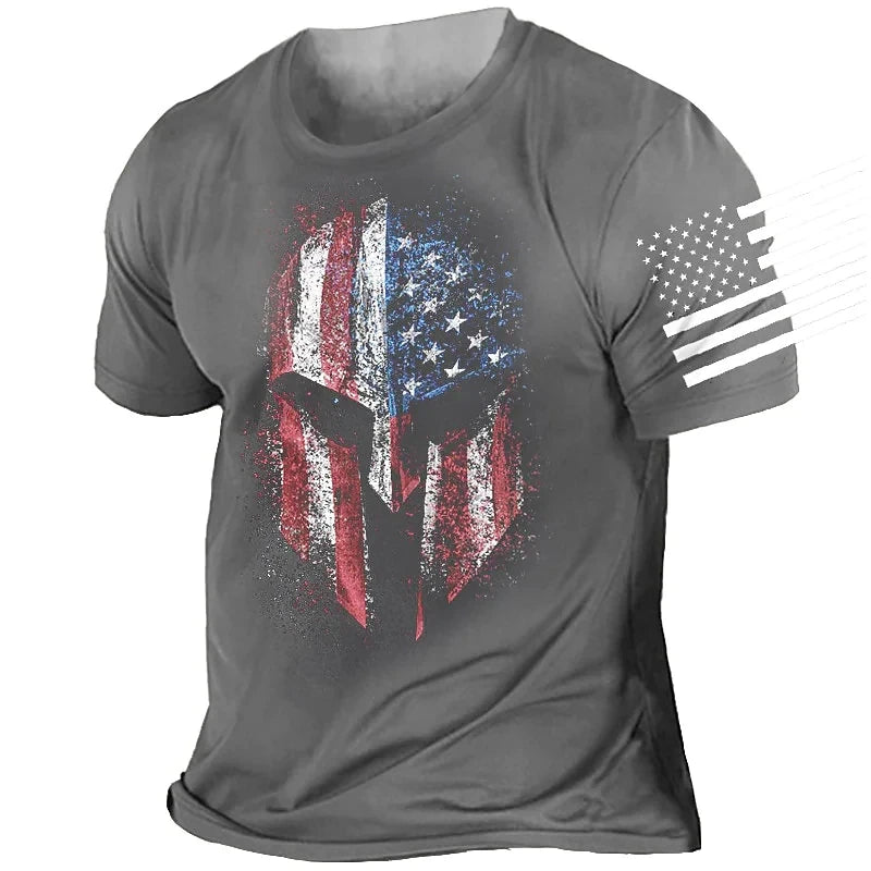 Men's Retro Sparta 3D Print Oversized T-Shirt