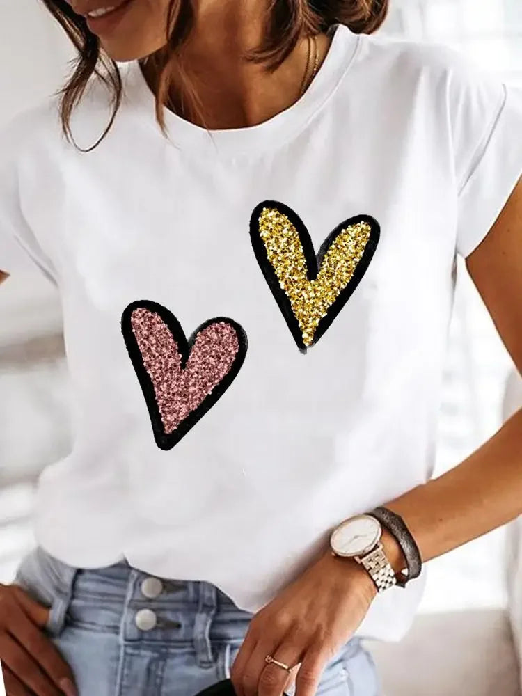 Women's Love Print Casual T-Shirt