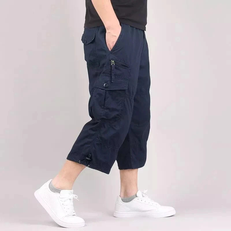 DOUSE Men's Multi-Pocket Cargo Shorts – Military Tactical Cotton Capri Pants
