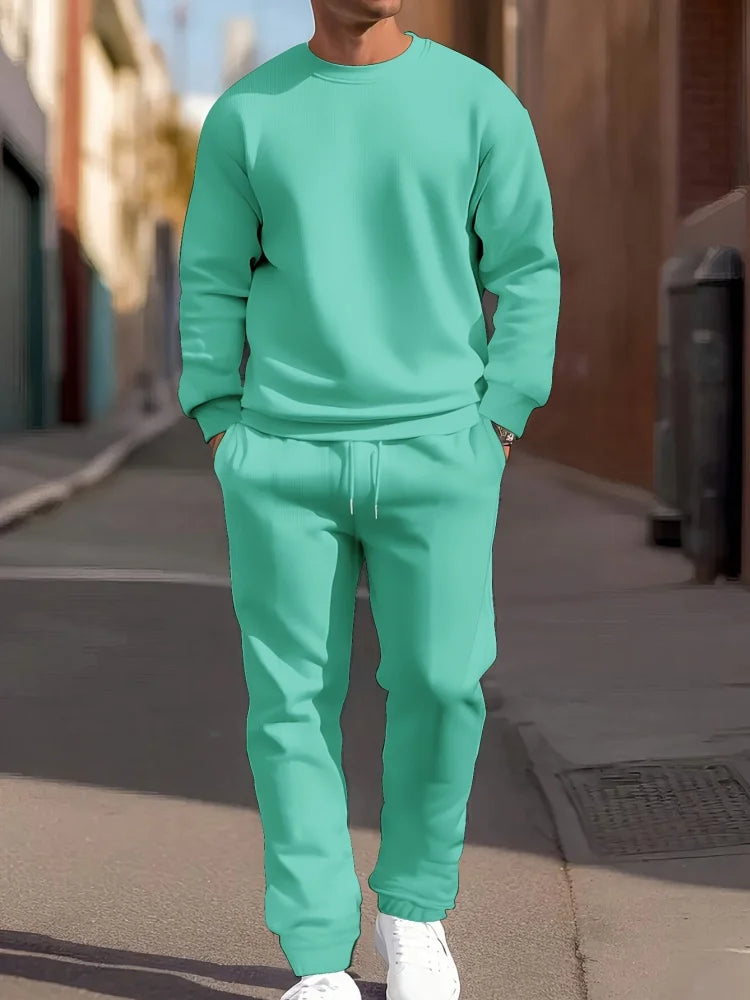 Men's Gradient Print Long-Sleeve & Pants Set