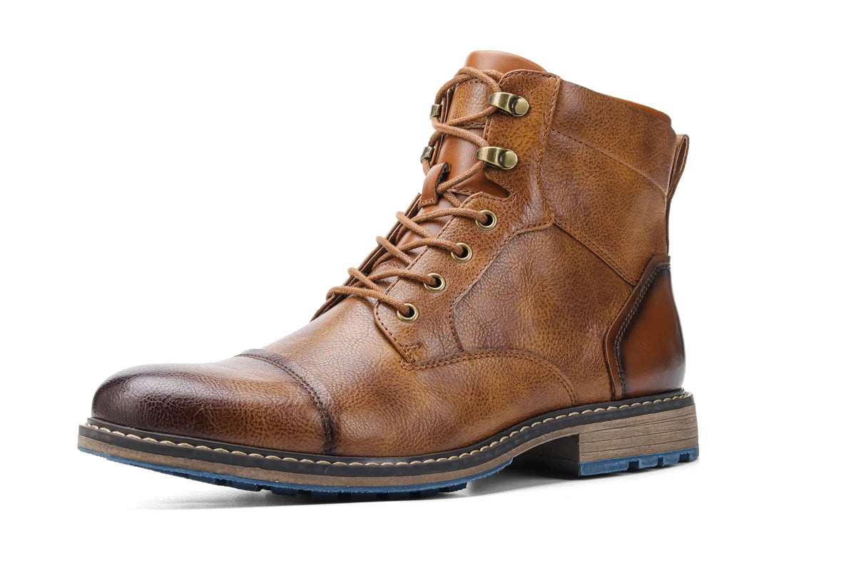 Men's Retro Zip Leather Ankle Boots