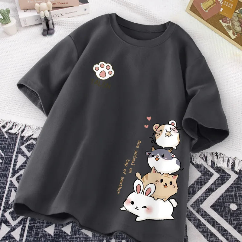 Women's Cute Hamster Print Casual T-Shirt