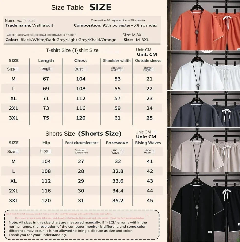 Men's Printed T-Shirt & Shorts Running Set