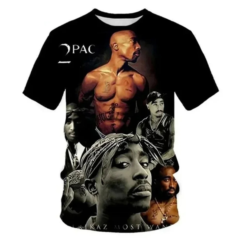 Men's 2Pac Hip-Hop Graphic T-Shirt