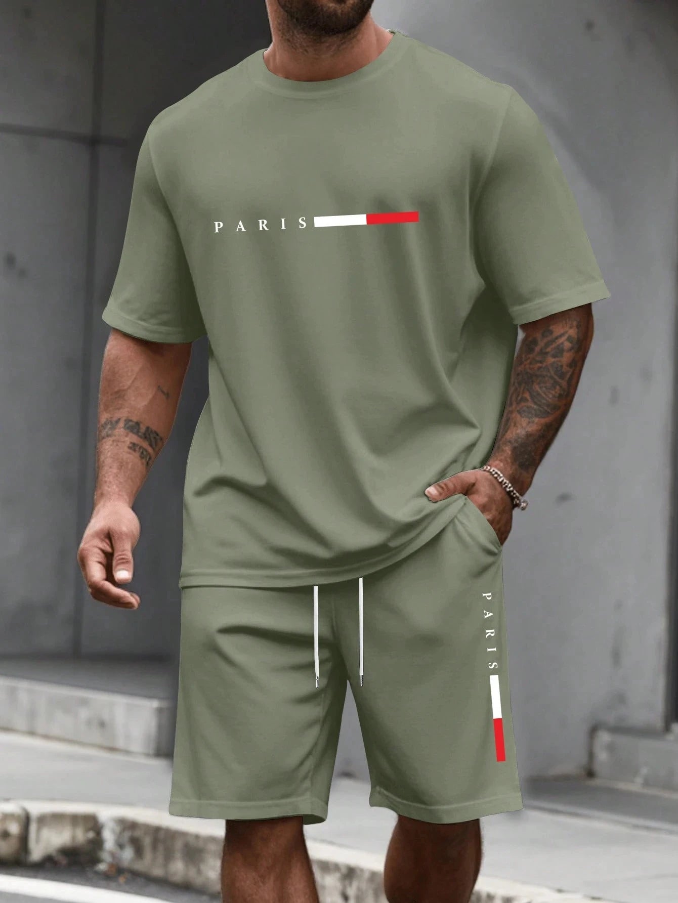 Men's O-Neck T-Shirt & Shorts Casual Set