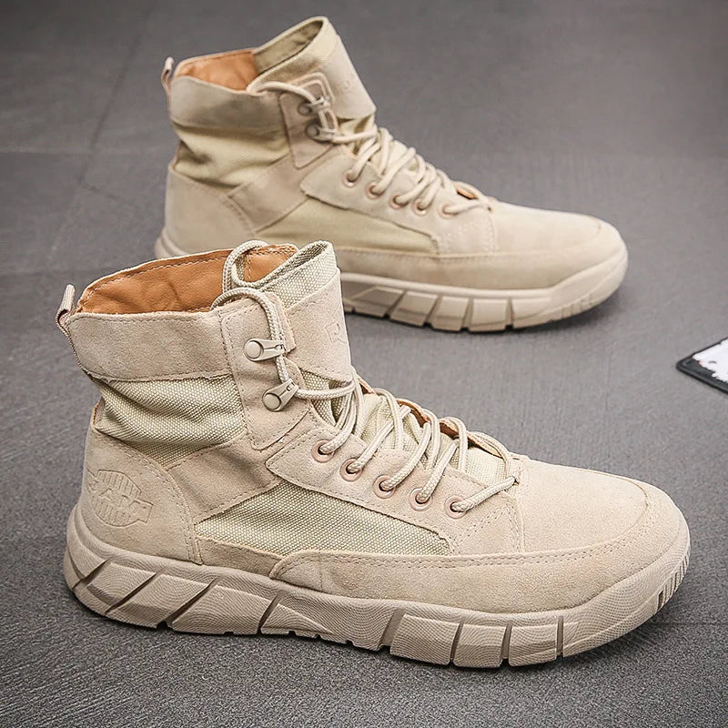 Men's Flat Sole Lace-Up Ankle Boots