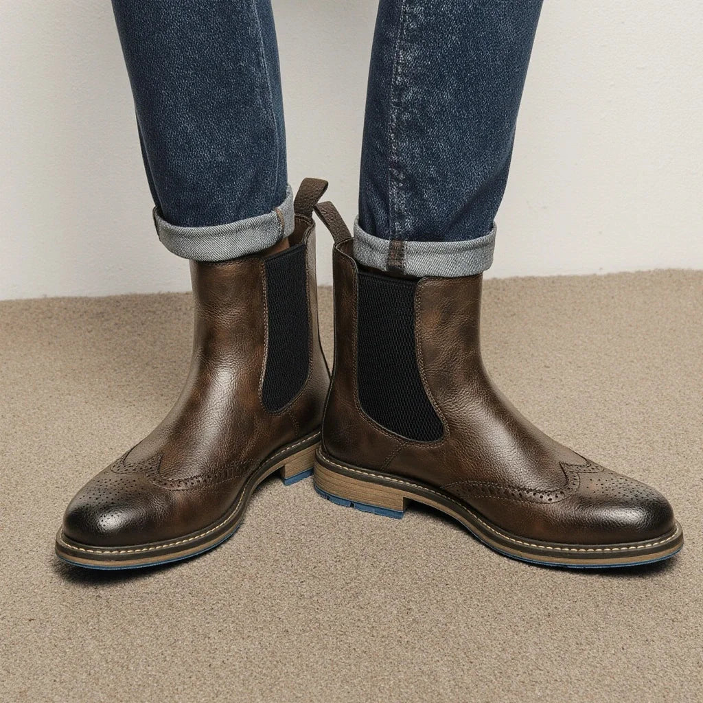 Men's Retro Leather Chelsea Boots