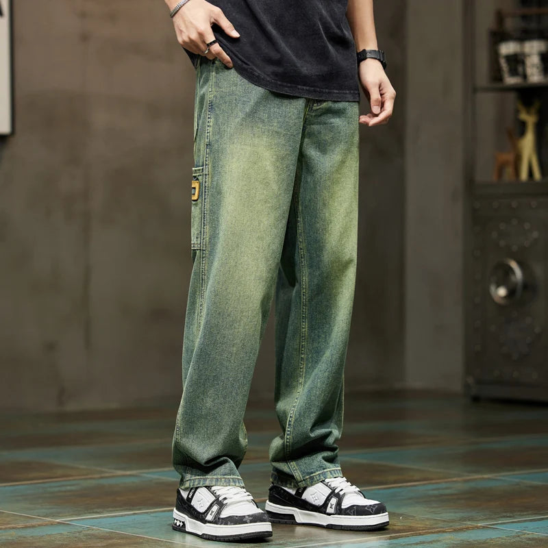 Men's Retro Baggy Wide-Leg Denim Jeans