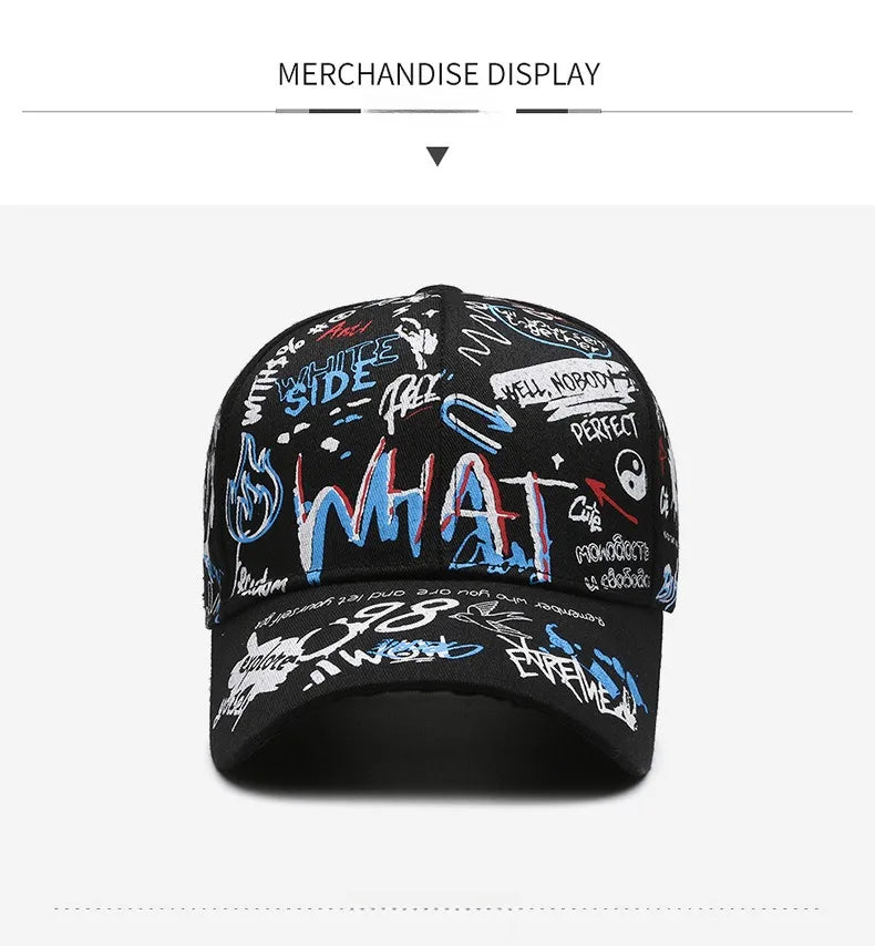 Graffiti Print Snapback Baseball Cap
