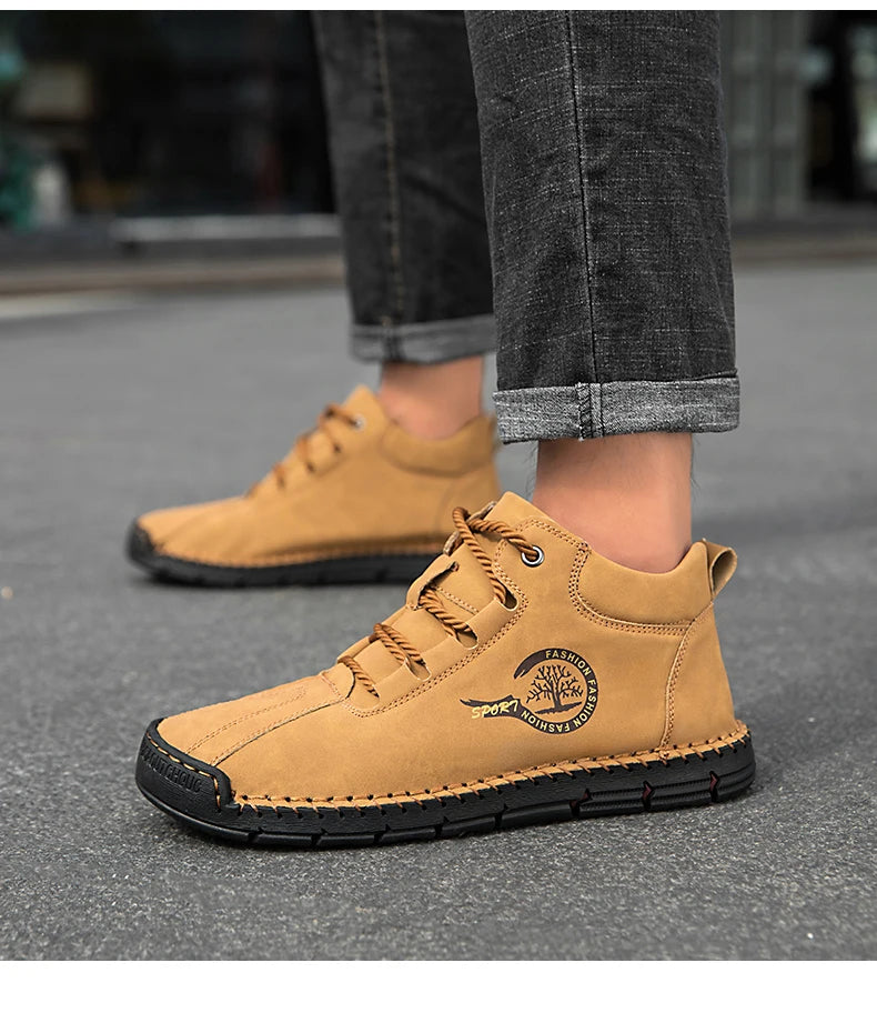 Men's Handmade Leather Outdoor Ankle Boots
