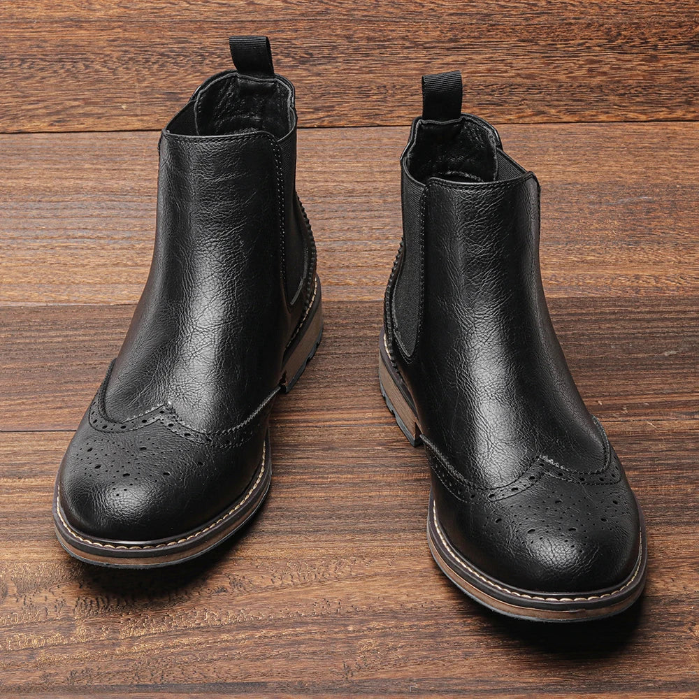 Men's Retro Leather Chelsea Boots