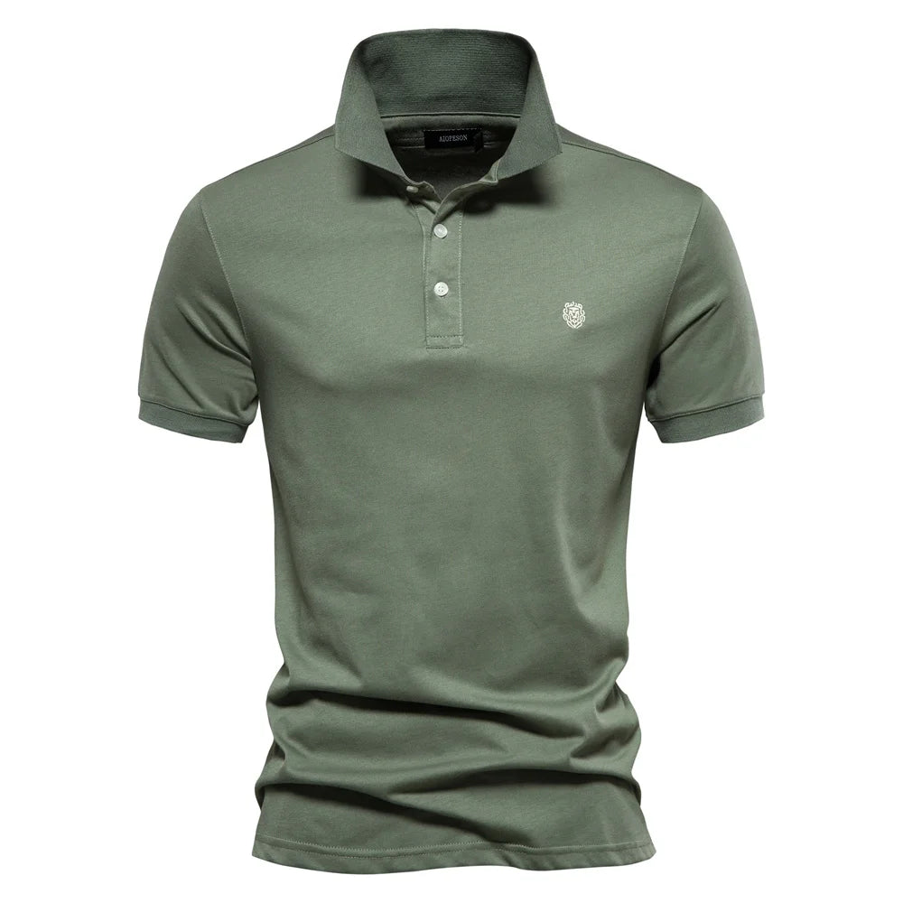 New Alopeson 100% Cotton Embroidery Polo Shirt