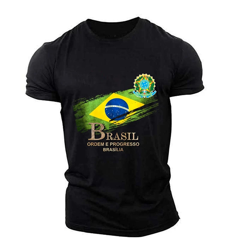 Men's Brazilian Flag 3D Oversized Print T-Shirt